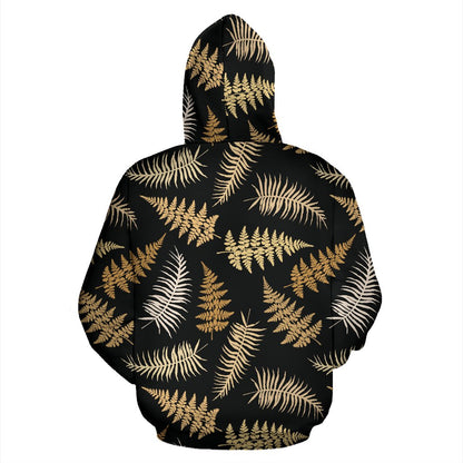 Fern Leave Bright Print Pattern Pullover Hoodie