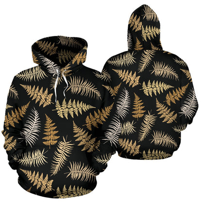 Fern Leave Bright Print Pattern Pullover Hoodie