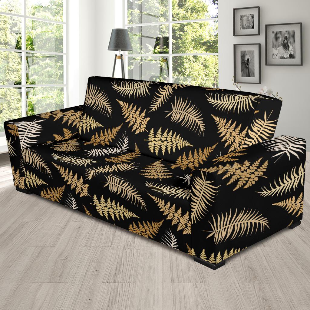 Fern Leave Bright Print Pattern Sofa Slipcover-JTAMIGO.COM