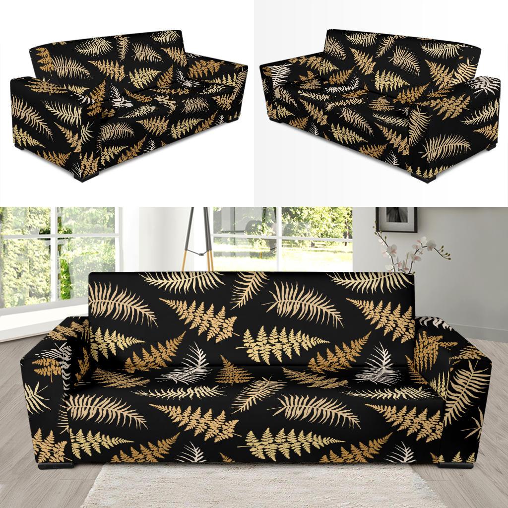Fern Leave Bright Print Pattern Sofa Slipcover-JTAMIGO.COM
