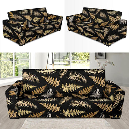 Fern Leave Bright Print Pattern Sofa Slipcover-JTAMIGO.COM