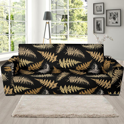Fern Leave Bright Print Pattern Sofa Slipcover-JTAMIGO.COM