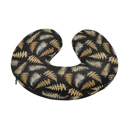 Fern Leave Bright Print Pattern U-Shaped Travel Neck Pillow-JTAMIGO.COM