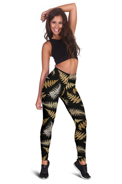 Fern Leave Bright Print Pattern Women Leggings