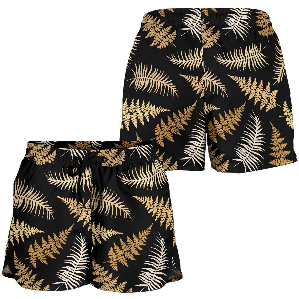 Fern Leave Bright Print Pattern Women Shorts-JTAMIGO.COM