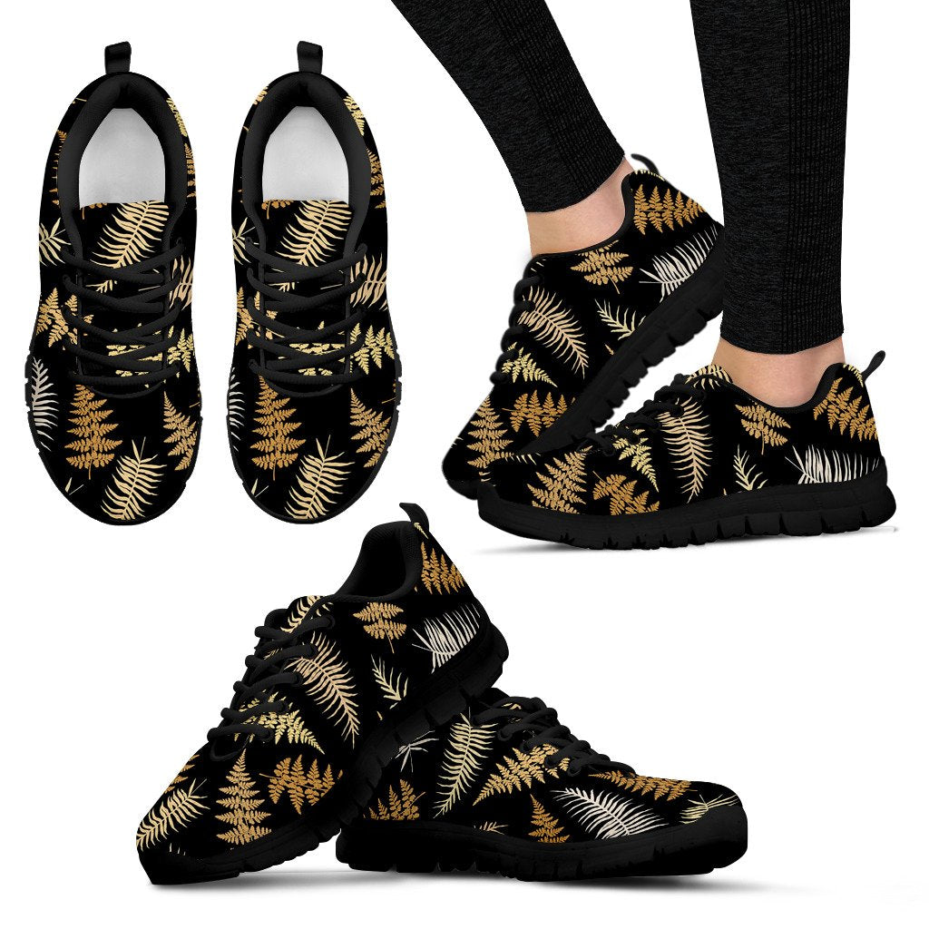 Fern Leave Bright Print Pattern Women Sneakers Shoes