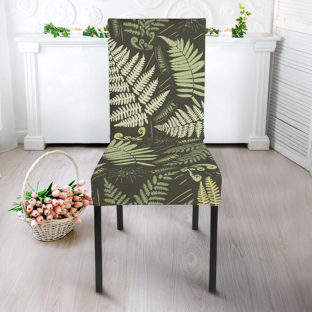 Fern Leave Green Print Pattern Dinning Chair Slipper-JTAMIGO.COM