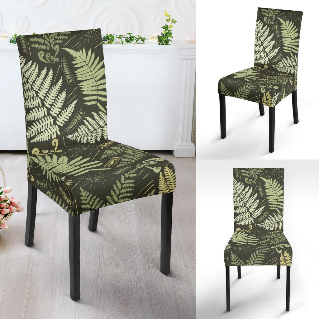 Fern Leave Green Print Pattern Dinning Chair Slipper-JTAMIGO.COM