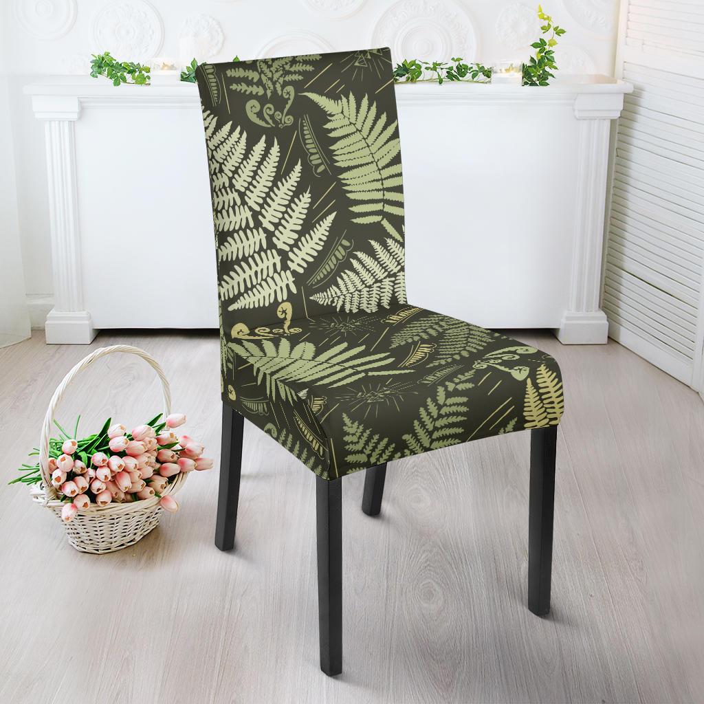 Fern Leave Green Print Pattern Dinning Chair Slipper-JTAMIGO.COM
