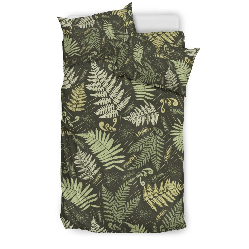 Fern Leave Green Print Pattern Duvet Cover Bedding Set