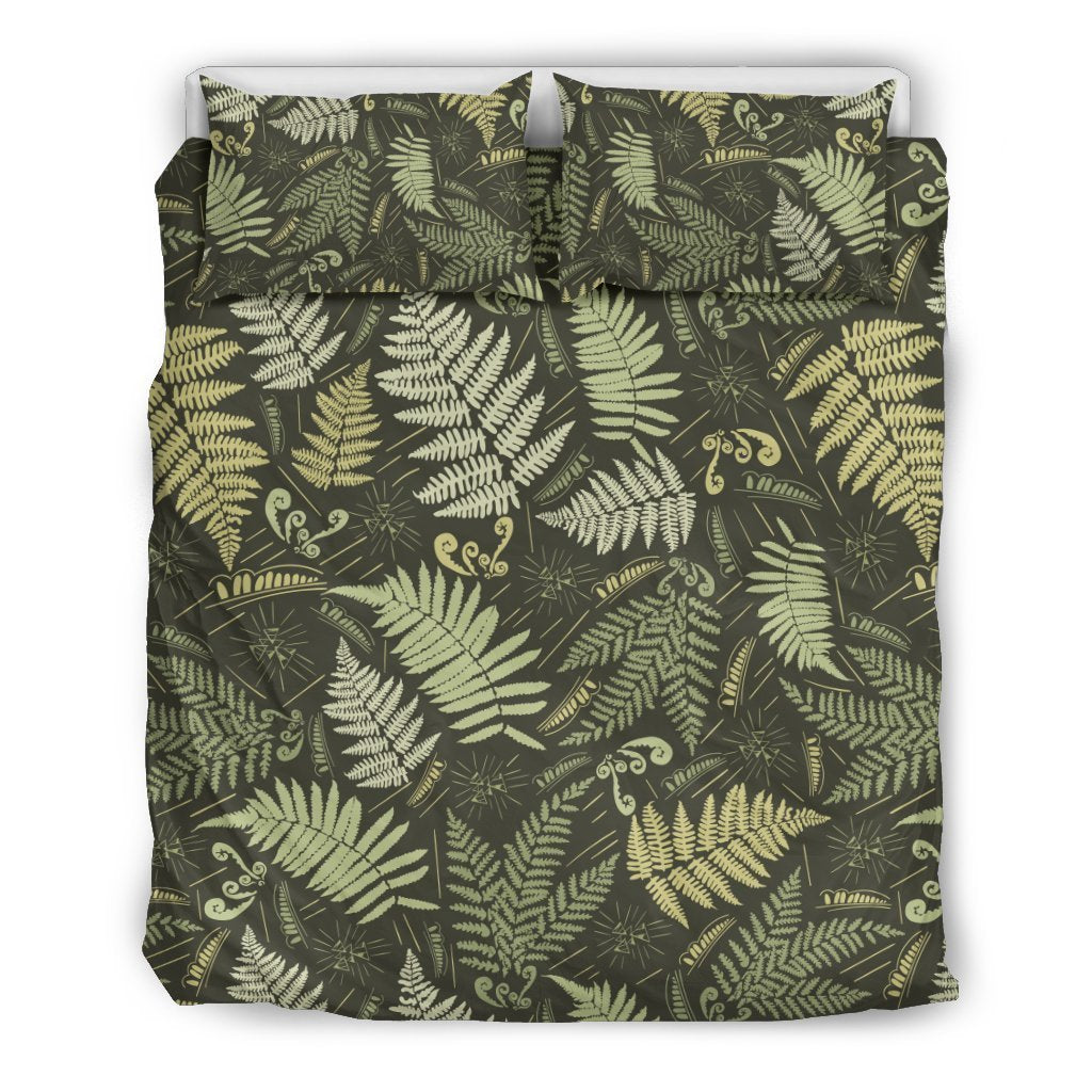 Fern Leave Green Print Pattern Duvet Cover Bedding Set