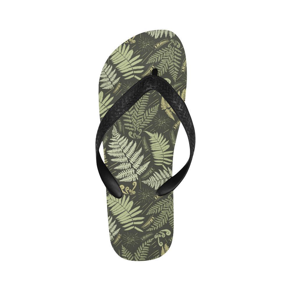 Fern Leave Green Print Pattern Flip Flops-JTAMIGO.COM