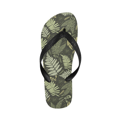 Fern Leave Green Print Pattern Flip Flops-JTAMIGO.COM