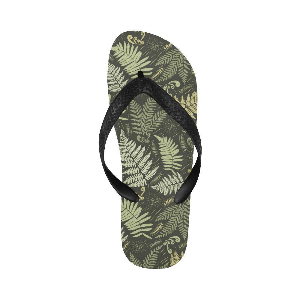 Fern Leave Green Print Pattern Flip Flops-JTAMIGO.COM