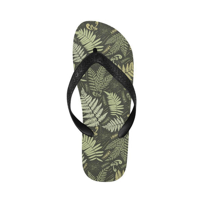 Fern Leave Green Print Pattern Flip Flops-JTAMIGO.COM