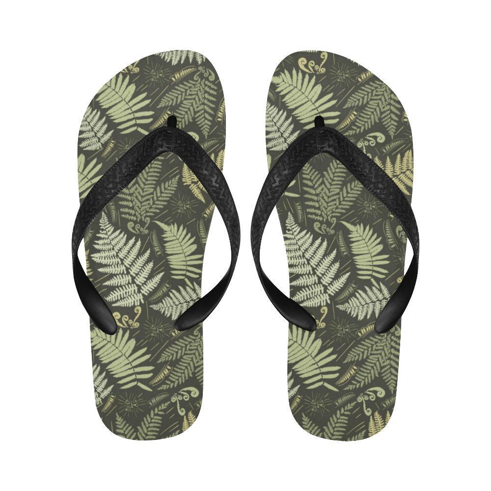 Fern Leave Green Print Pattern Flip Flops-JTAMIGO.COM