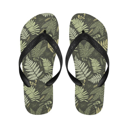 Fern Leave Green Print Pattern Flip Flops-JTAMIGO.COM
