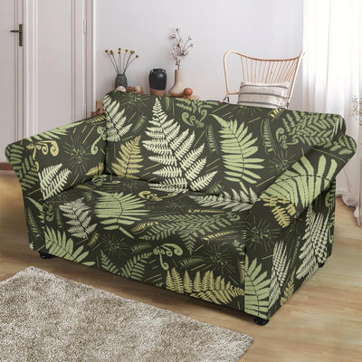 Fern Leave Green Print Pattern Loveseat Slipcover-JTAMIGO.COM