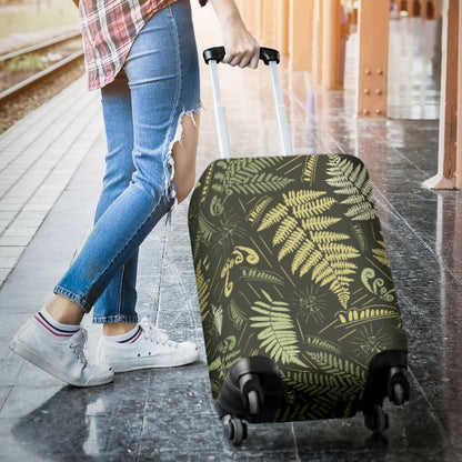 Fern Leave Green Print Pattern Luggage Cover Protector