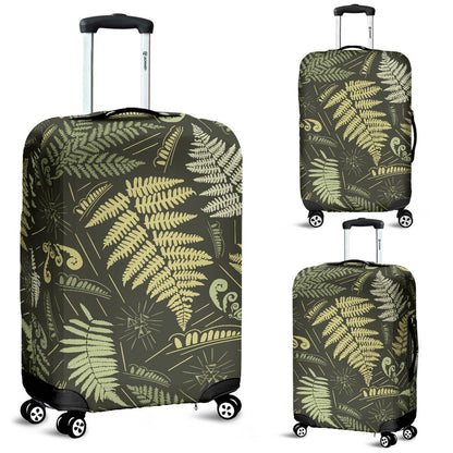Fern Leave Green Print Pattern Luggage Cover Protector