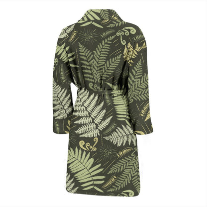 Fern Leave Green Print Pattern Men Bath Robe-JTAMIGO.COM
