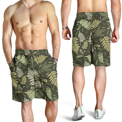 Fern Leave Green Print Pattern Mens Shorts-JTAMIGO.COM