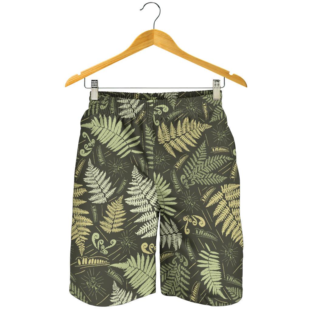 Fern Leave Green Print Pattern Mens Shorts-JTAMIGO.COM