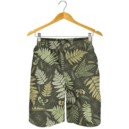 Fern Leave Green Print Pattern Mens Shorts-JTAMIGO.COM