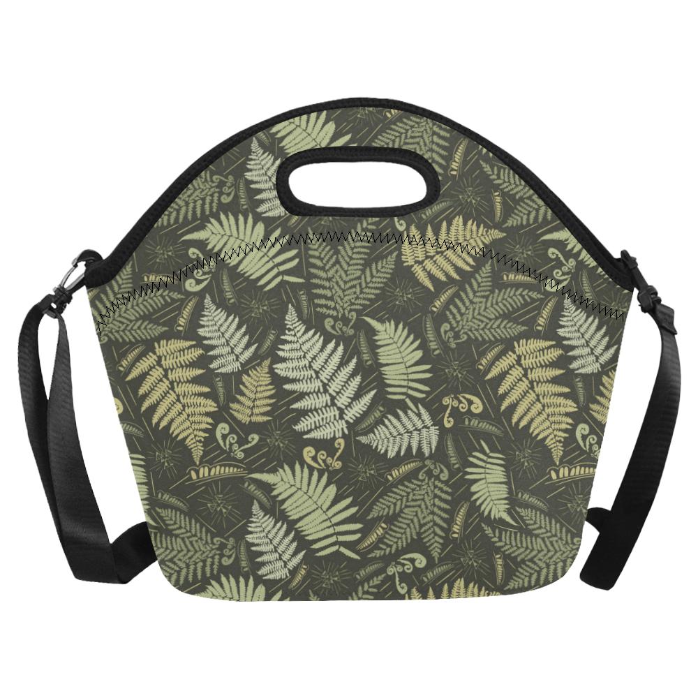 Fern Leave Green Print Pattern Neoprene Lunch Bag (Model 1669)(Large)-JTAMIGO.COM