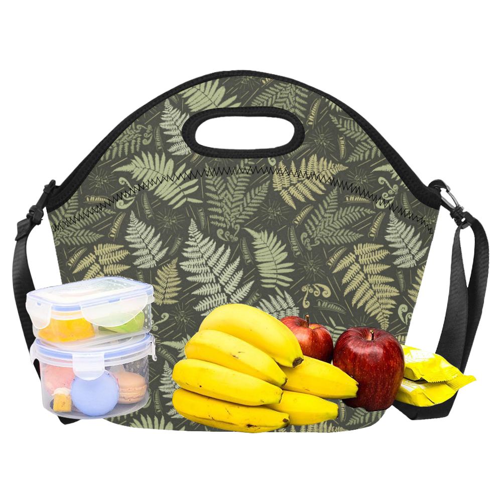 Fern Leave Green Print Pattern Neoprene Lunch Bag (Model 1669)(Large)-JTAMIGO.COM