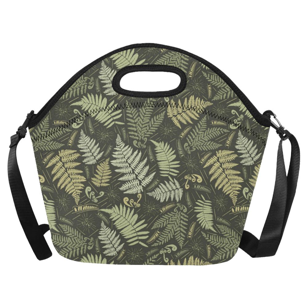 Fern Leave Green Print Pattern Neoprene Lunch Bag (Model 1669)(Large)-JTAMIGO.COM