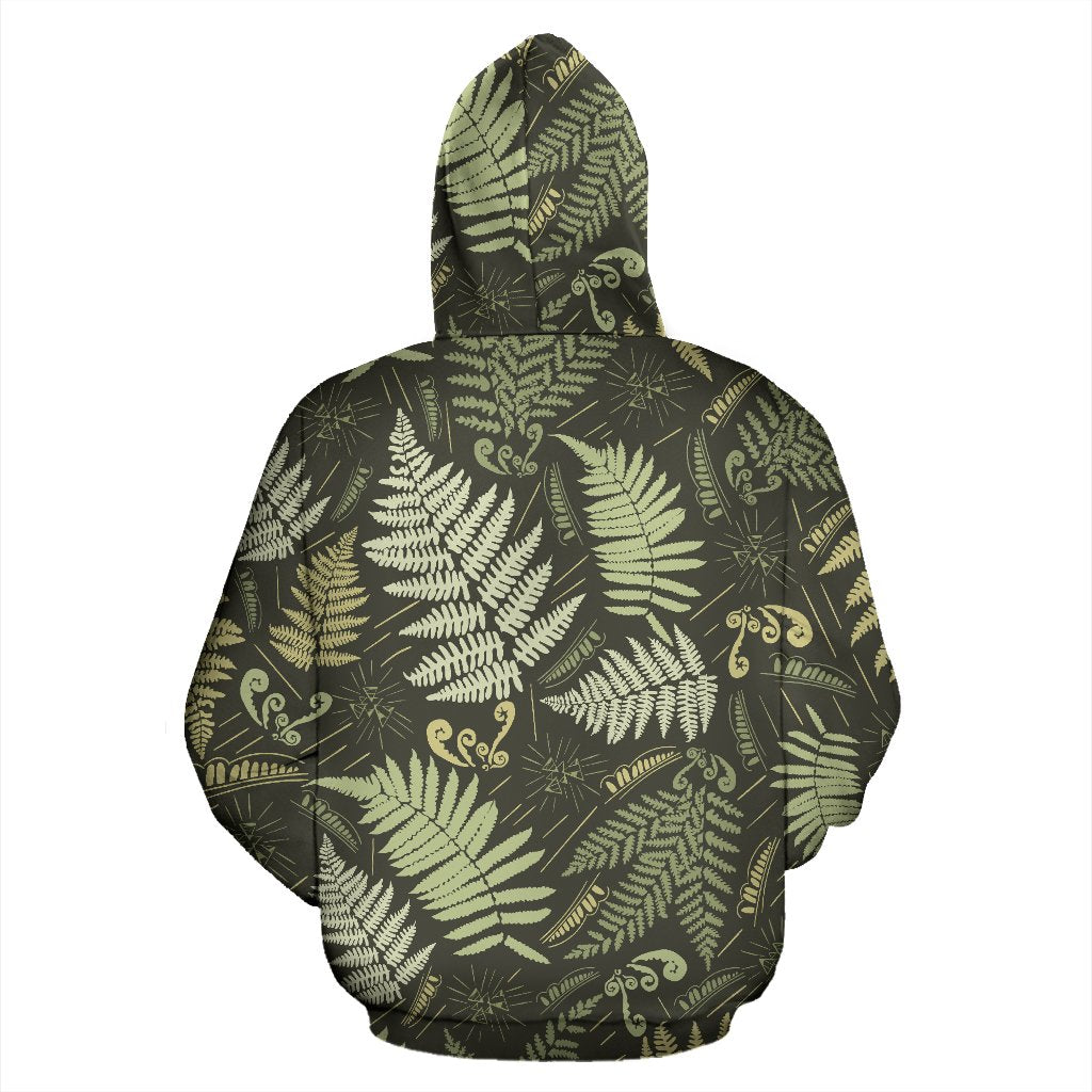 Fern Leave Green Print Pattern Pullover Hoodie