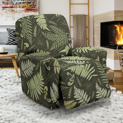 Fern Leave Green Print Pattern Recliner Slipcover-JTAMIGO.COM