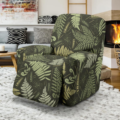 Fern Leave Green Print Pattern Recliner Slipcover-JTAMIGO.COM