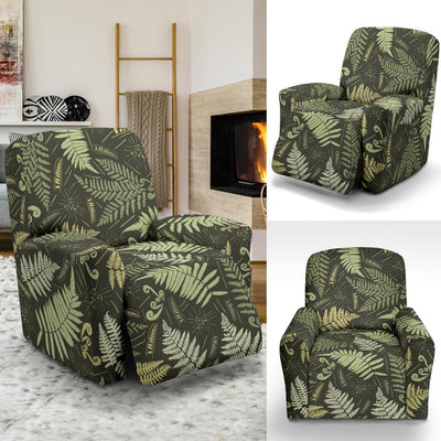 Fern Leave Green Print Pattern Recliner Slipcover-JTAMIGO.COM