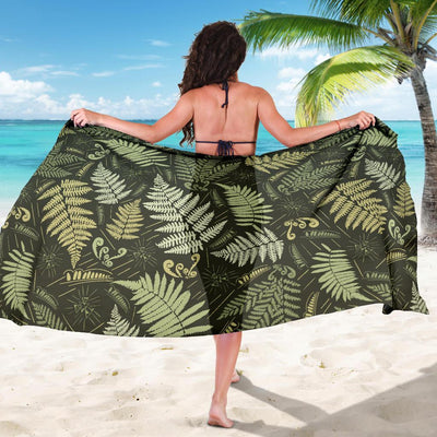 Fern Leave Green Print Pattern Sarong Pareo Wrap