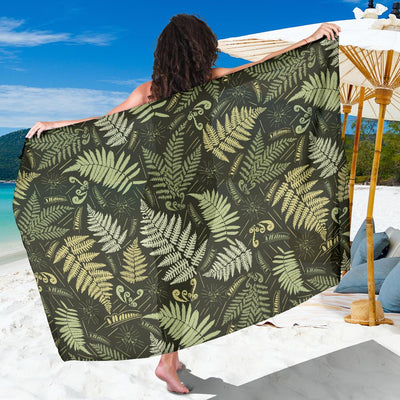 Fern Leave Green Print Pattern Sarong Pareo Wrap