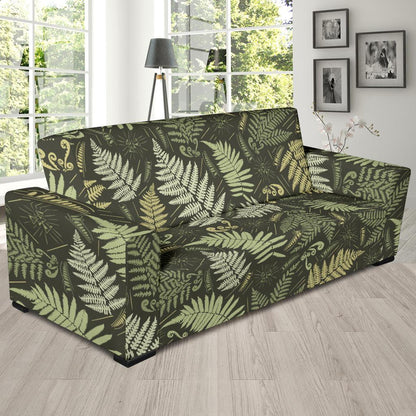 Fern Leave Green Print Pattern Sofa Slipcover-JTAMIGO.COM