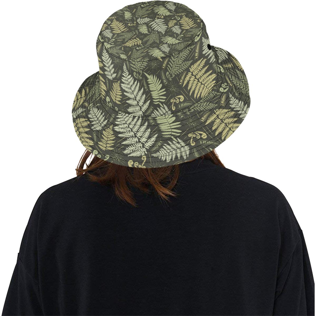 Fern Leave Green Print Pattern Unisex Bucket Hat