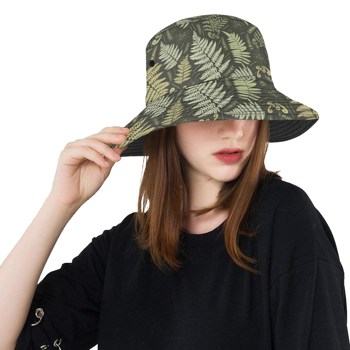 Fern Leave Green Print Pattern Unisex Bucket Hat