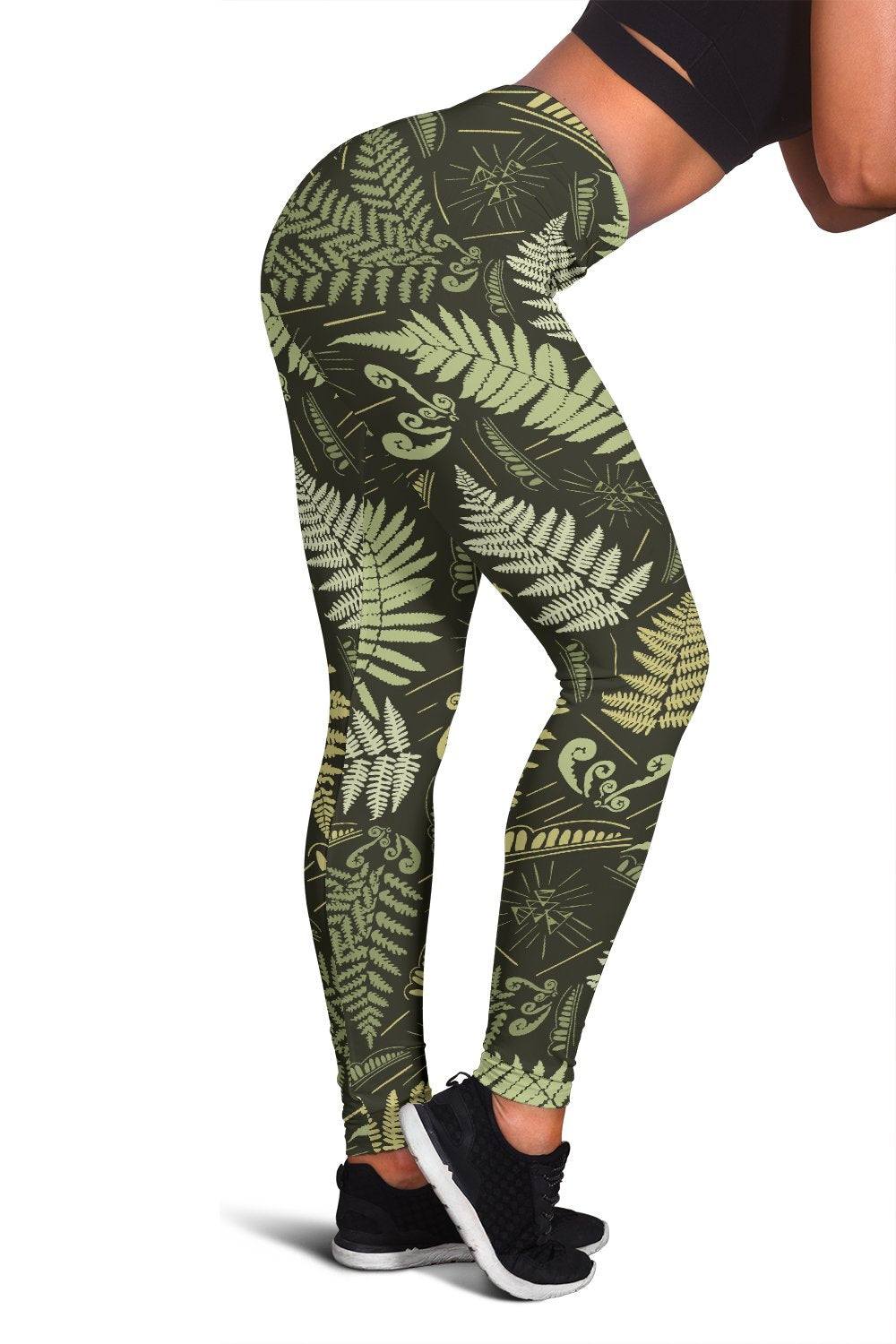 Fern Leave Green Print Pattern Women Leggings