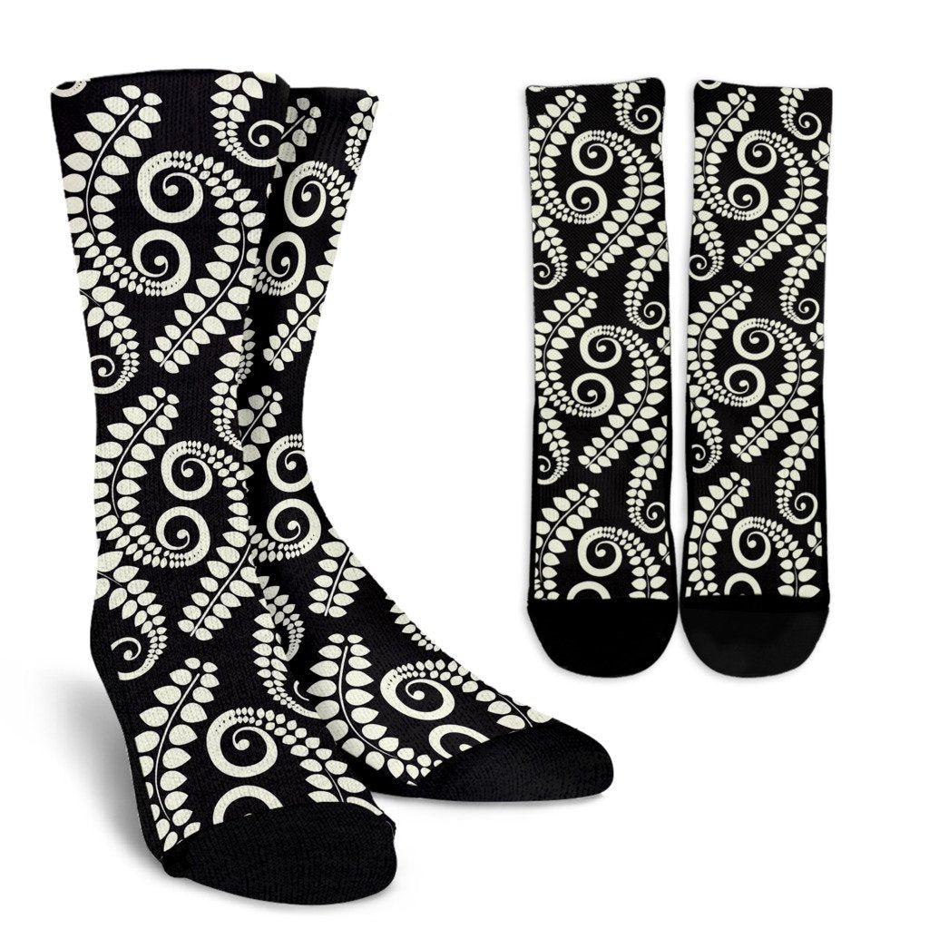 Fern Leave Print Pattern Crew Socks