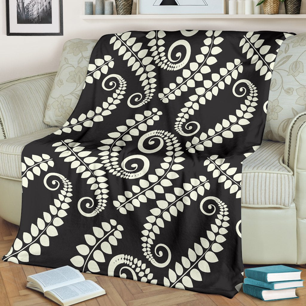 Fern Leave Print Pattern Fleece Blanket