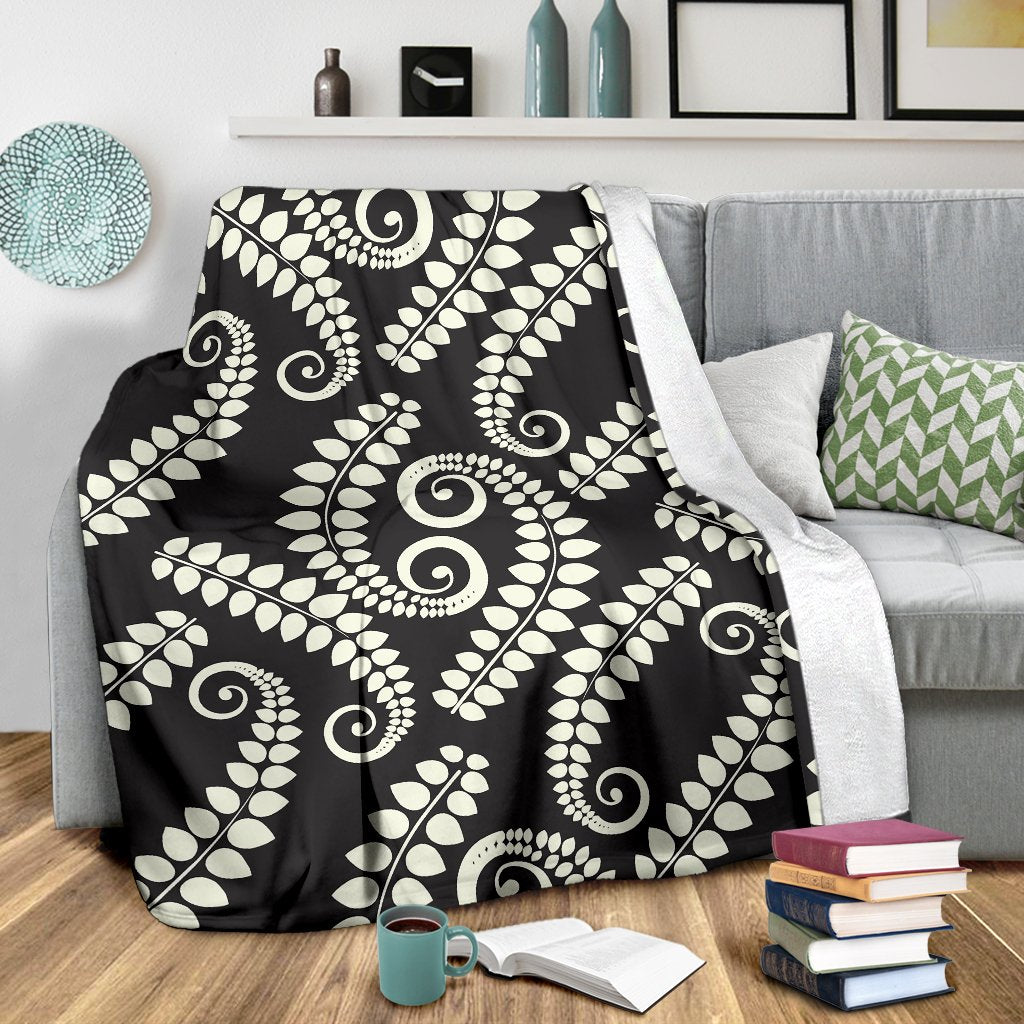 Fern Leave Print Pattern Fleece Blanket