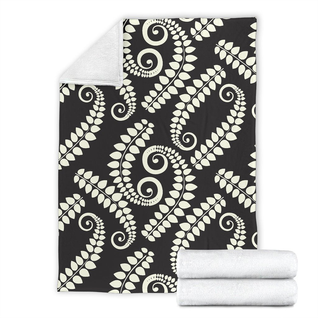 Fern Leave Print Pattern Fleece Blanket