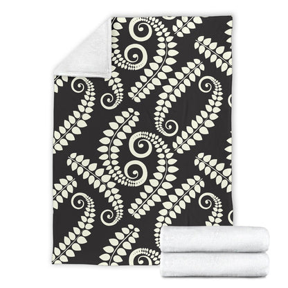 Fern Leave Print Pattern Fleece Blanket