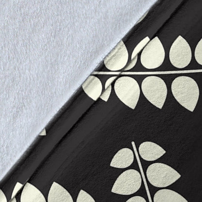 Fern Leave Print Pattern Fleece Blanket