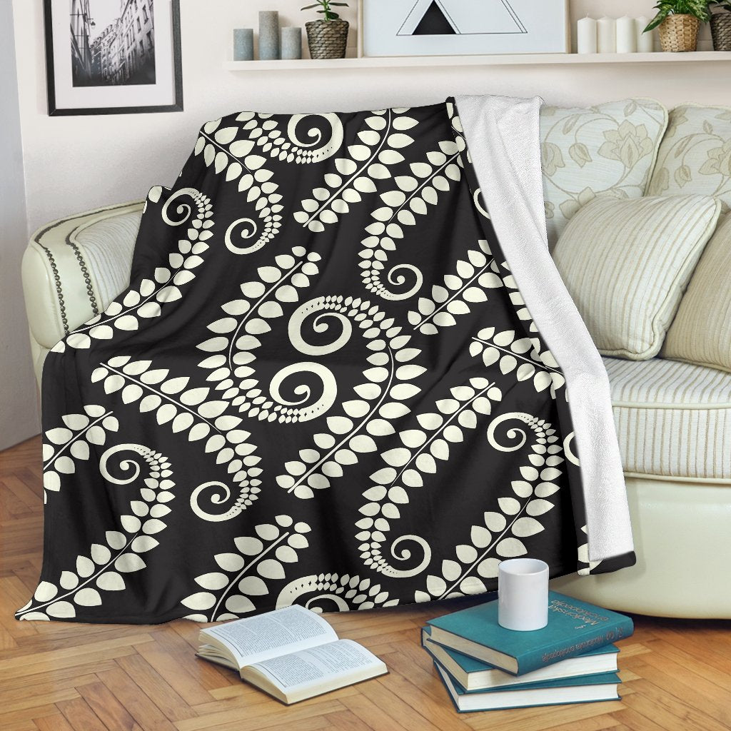 Fern Leave Print Pattern Fleece Blanket