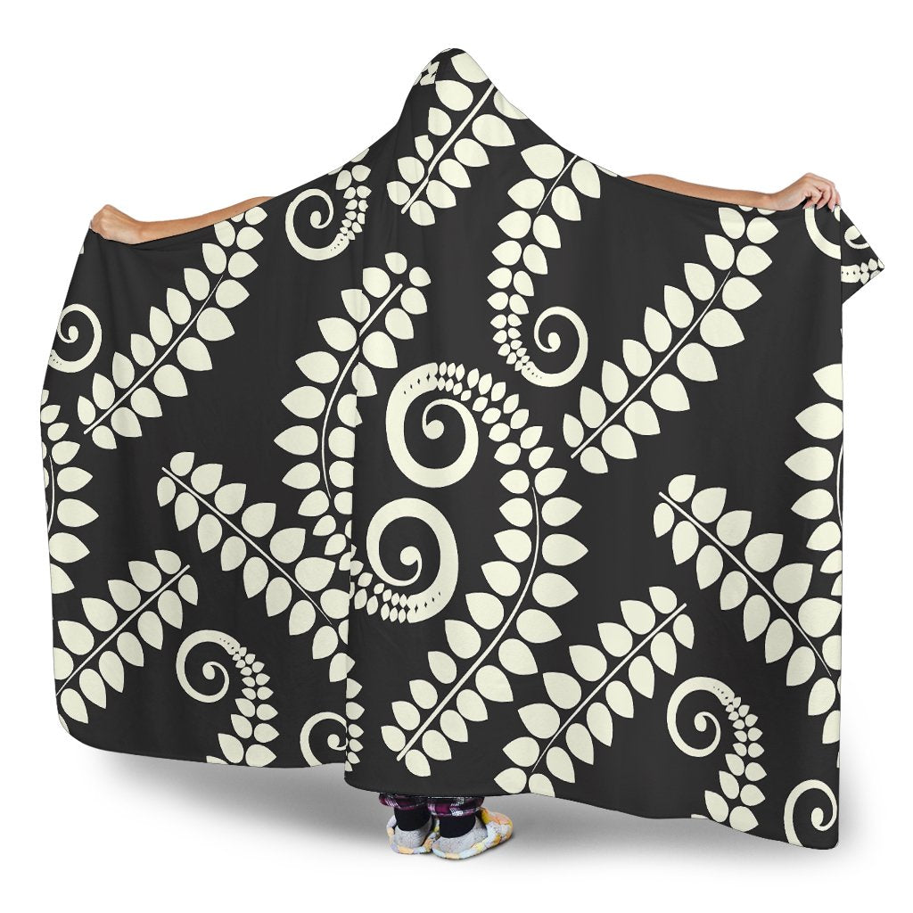 Fern Leave Print Pattern Hooded Blanket-JTAMIGO.COM