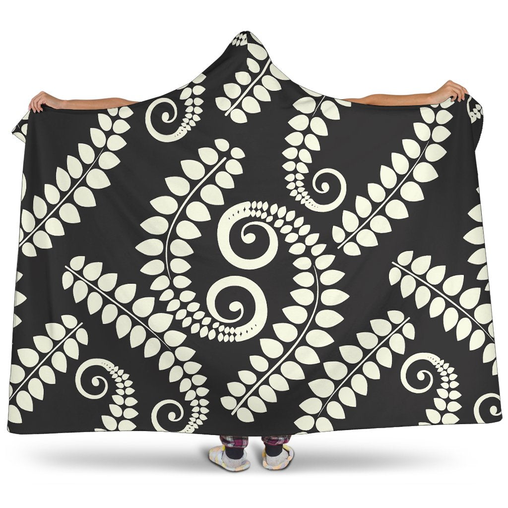 Fern Leave Print Pattern Hooded Blanket-JTAMIGO.COM